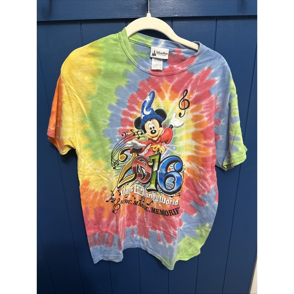 Disney‎ Parks Fantasia Sorcerer Mickey Mouse Tie Dye T Shirt 2016 Disney World M